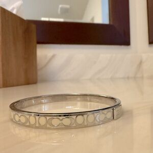 Coach Silver Bracelet with Cream Accents